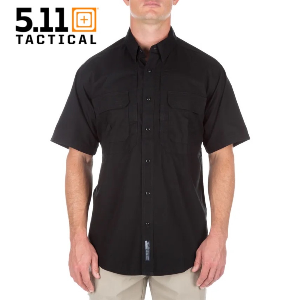 NWT 5.11 Tactical Short Sleeve Black Shirt Security Work Uniform 71152 L